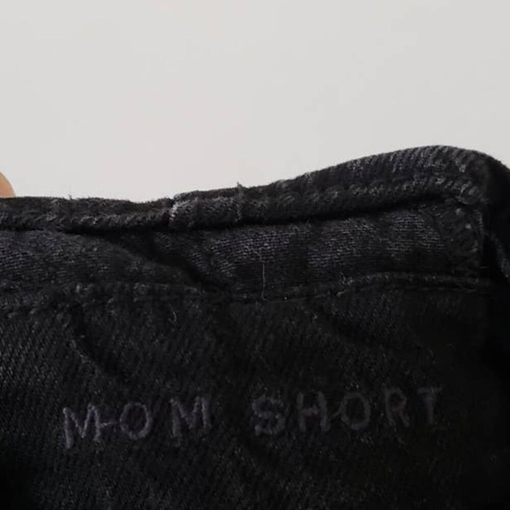 American Eagle Paperbag Denim Mom Shorts Onyx Black Highest Rise - Picture 5 of 9